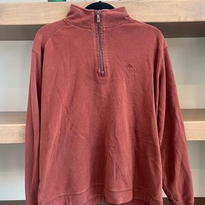 Men's Rust Half-Zip Sweater